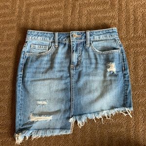 Asymmetric Denim skirt  with rips